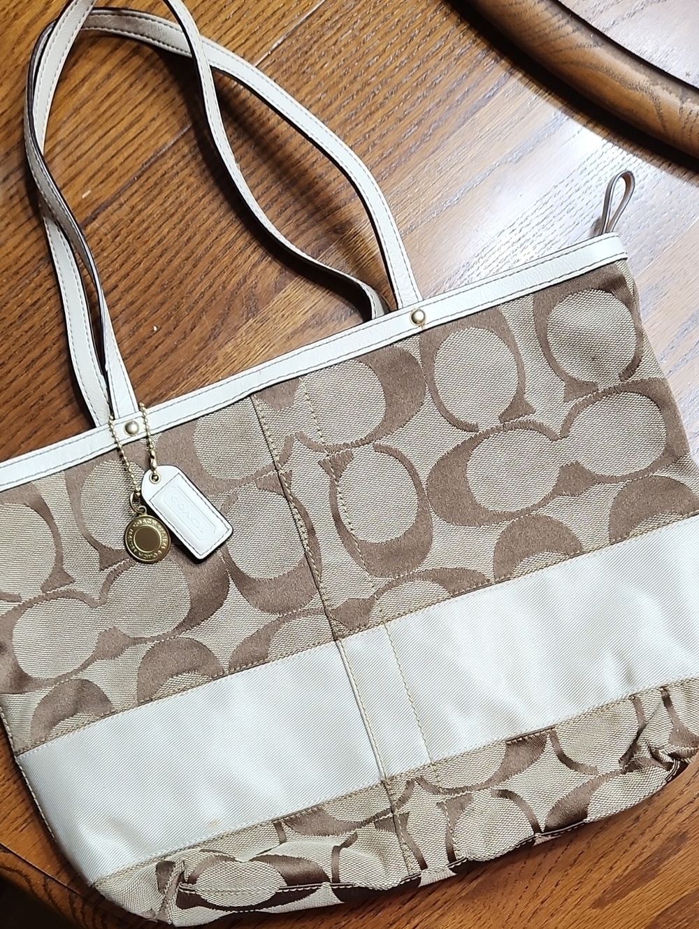 Coach Striped Signature Tote Bag